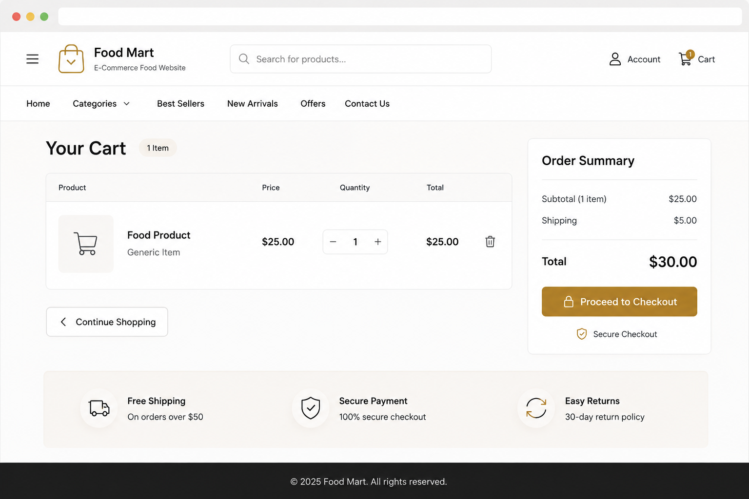 E-Commerce Food Ordering Platform preview